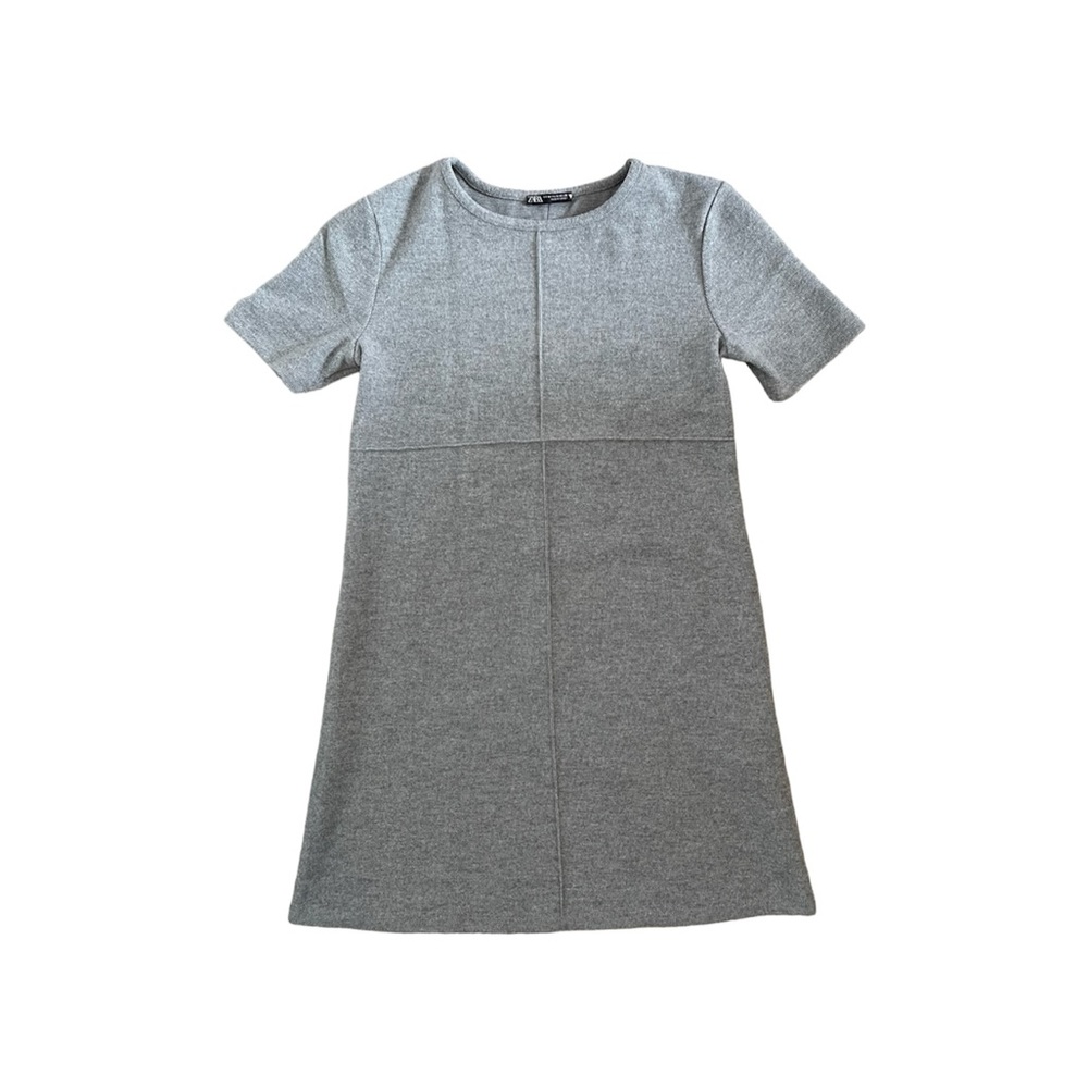 Zara grey crew neck mini dress